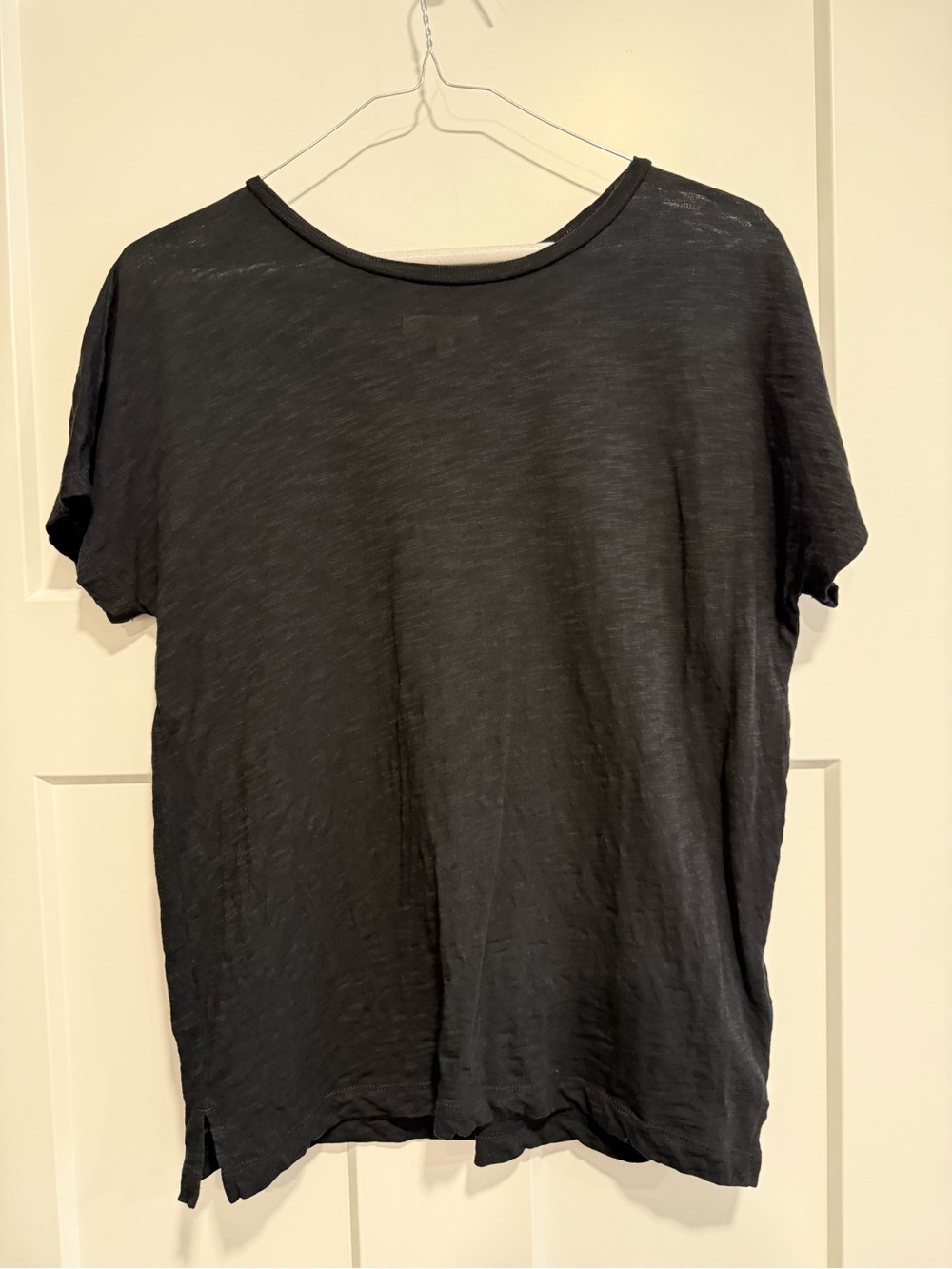 Madewell Black Slub Cotton Short Sleeve Tee Shirt XS